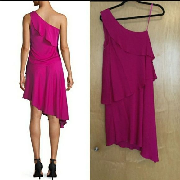 Milly Nora One Shoulder Ruffed Dress.. - Picture 7 of 8